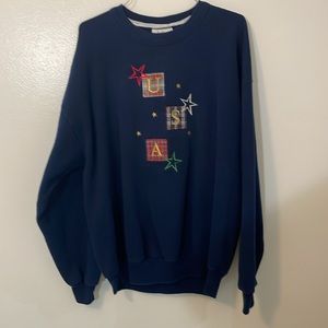 Gopher Sport long sleeve pullover sweat shirt embroidered USA XL navy blue